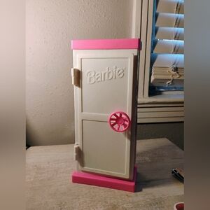 Barbie Pink and White Closet with Wheel Accent